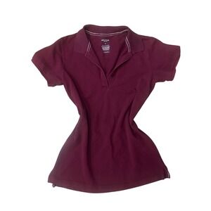 ARIZONA JEAN CO Office Siren Burgundy Short Sleeve Polo Shirt Size M